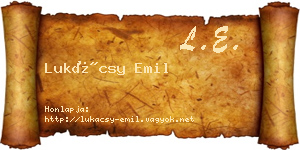 Lukácsy Emil névjegykártya